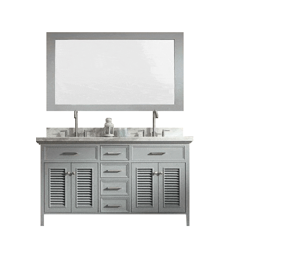 ARIEL Kensington 61" Double Sink Bathroom Vanity Set in Grey Vanity ARIEL 