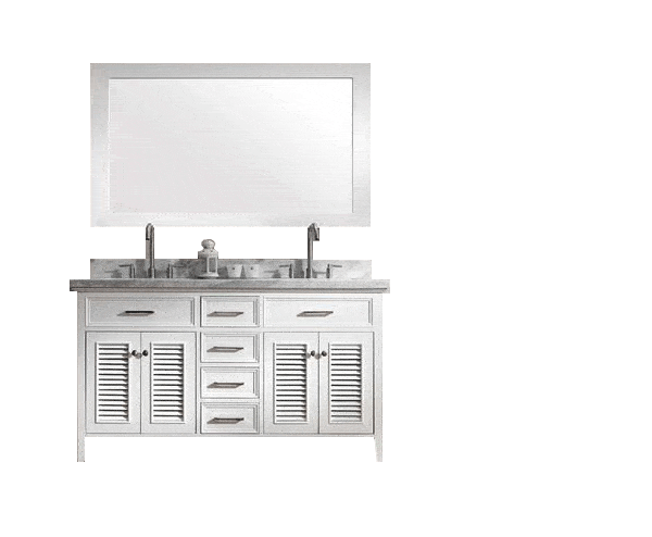 ARIEL Kensington 61" Double Sink Bathroom Vanity Set in White Vanity ARIEL 