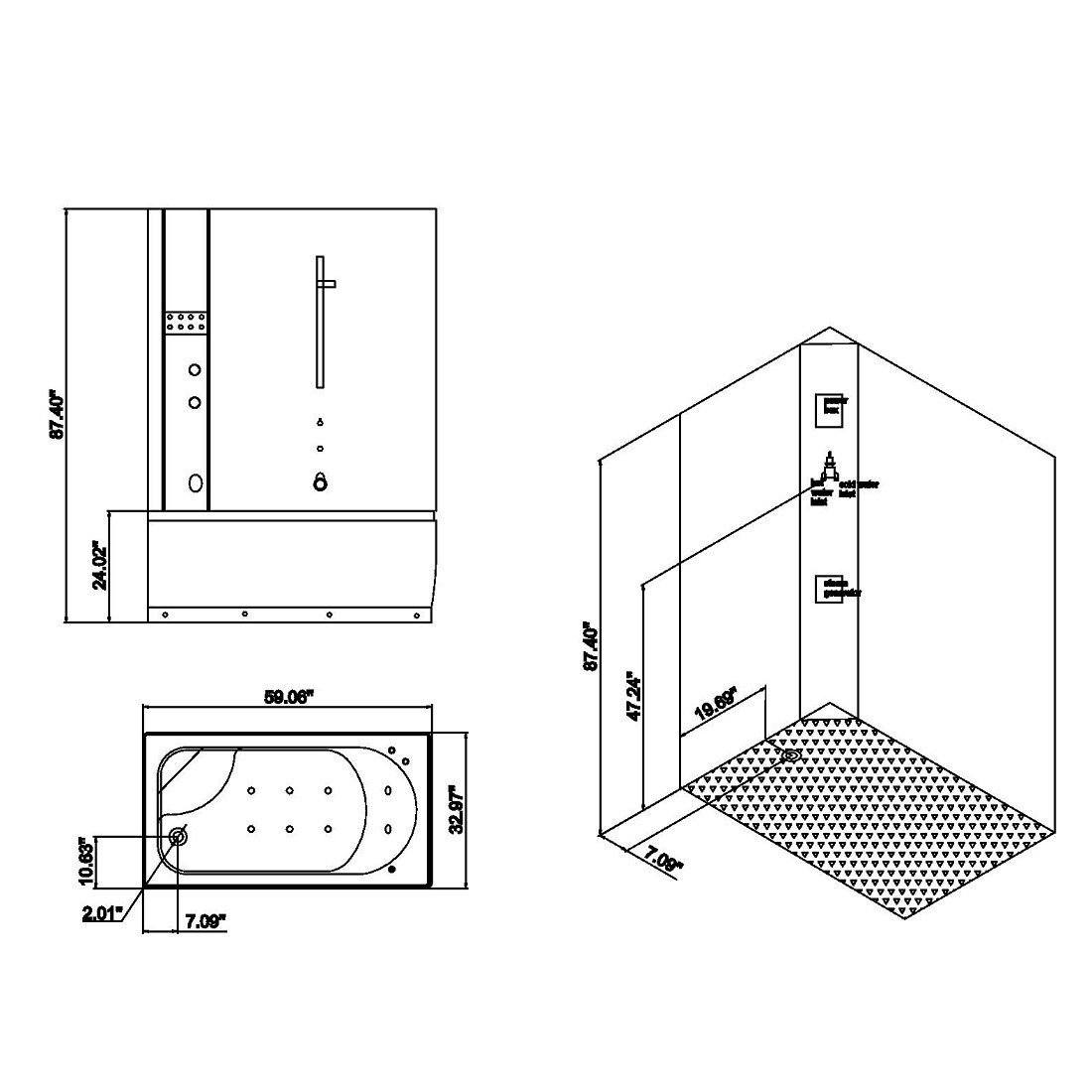 ARIEL Platinum DA328F3 Steam Shower Steam Shower ARIEL 