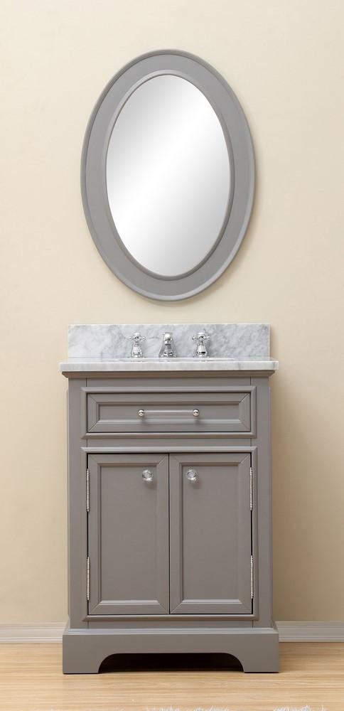 Derby 24" Cashmere Grey Single Sink Bathroom Vanity And Faucet Vanity Water Creation 