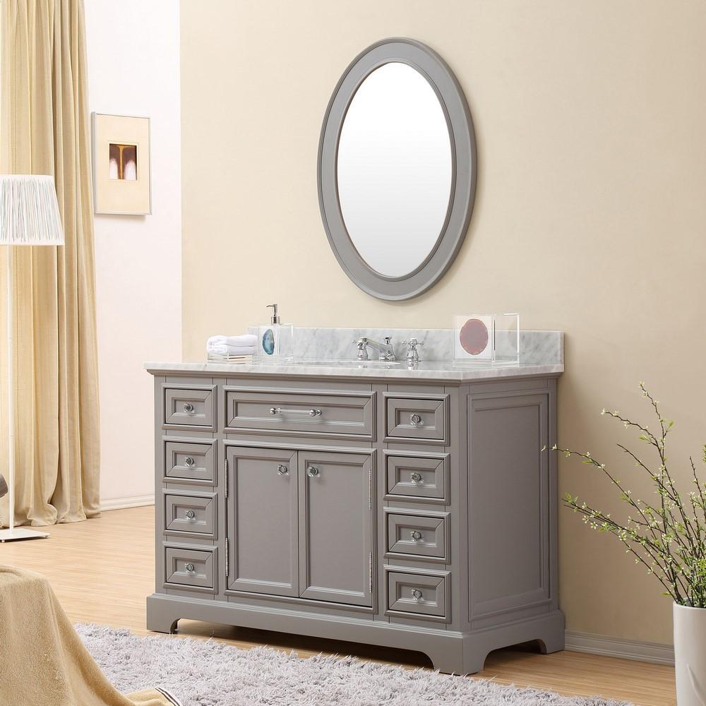 Derby 48" Cashmere Grey Single Sink Bathroom Vanity And Faucet Vanity Water Creation 