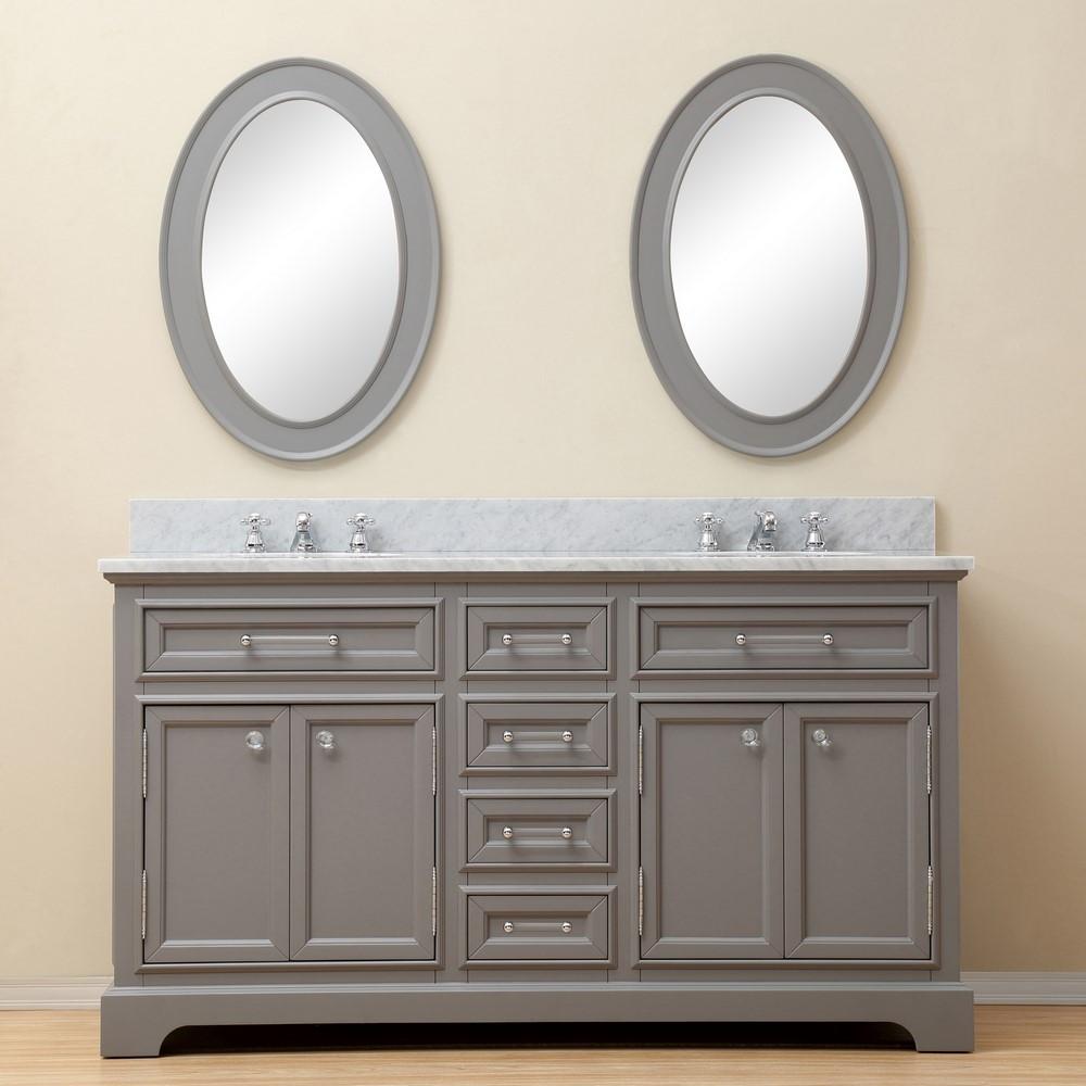 Derby 60" Cashmere Grey Double Sink Bathroom Vanity Only Vanity Water Creation 