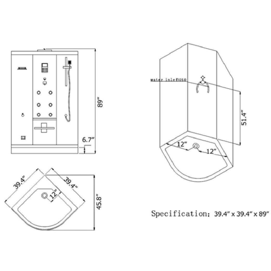 ARIEL Platinum DZ963F8 Steam Shower Steam Shower ARIEL 