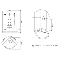Thumbnail for ARIEL Platinum DZ963F8 Steam Shower Steam Shower ARIEL 