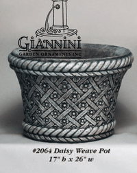 Thumbnail for Daisy Weave Pot Cast Stone Outdoor Garden Planter Planter Tuscan 