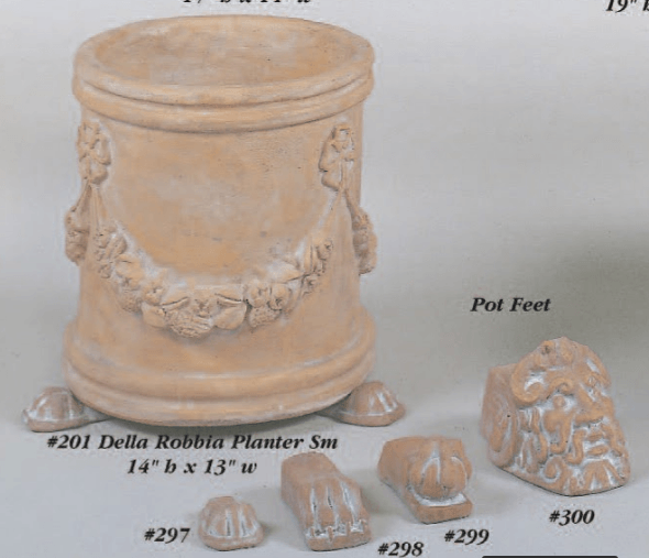 Della Robbia Planter Small Cast Stone Outdoor Garden Planter Planter Tuscan 