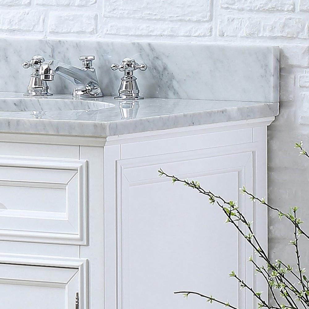 Derby 30" Solid White Single Sink Bathroom Vanity With Matching Framed Mirror Vanity Water Creation 