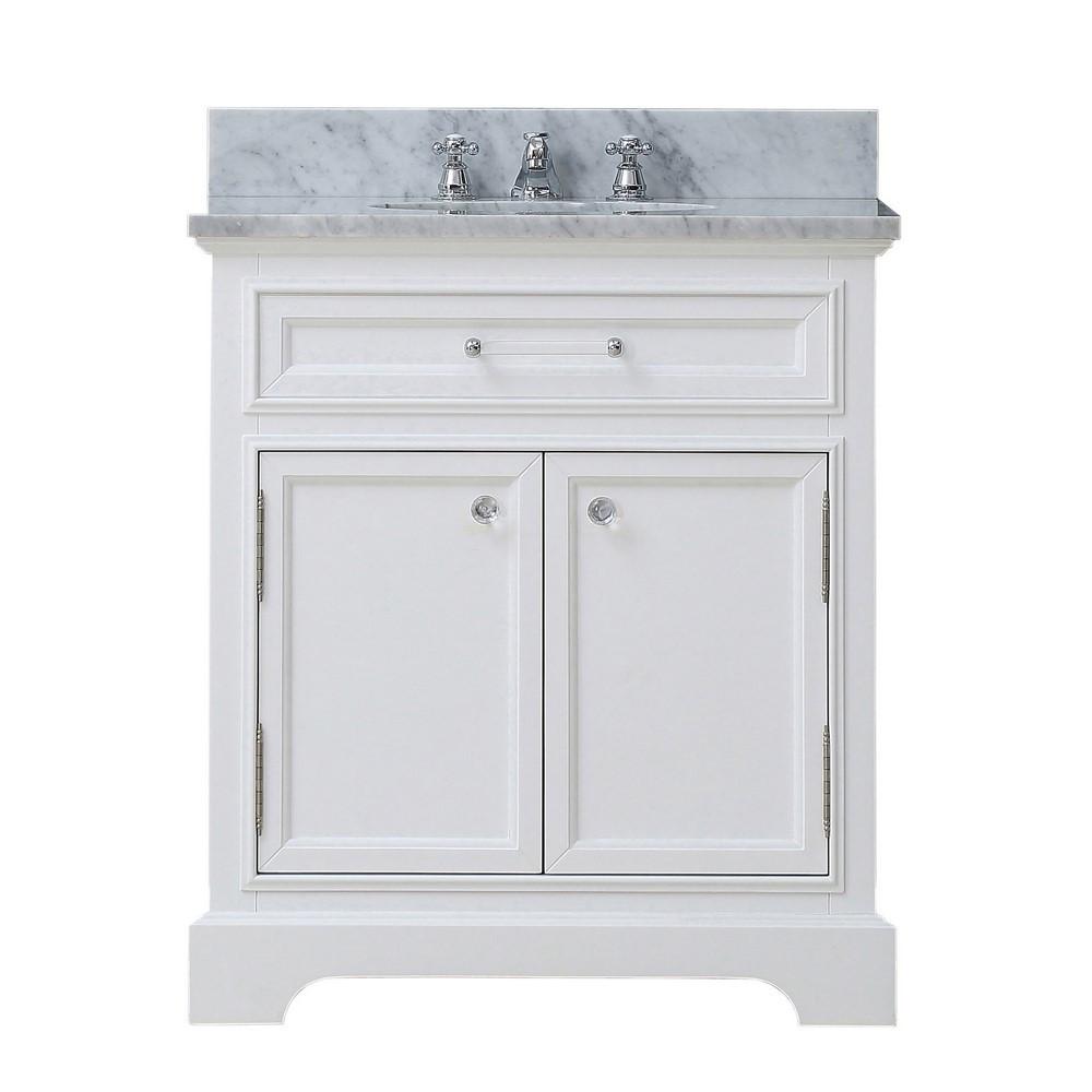 Derby 30" Solid White Single Sink Bathroom Vanity Only Vanity Water Creation 
