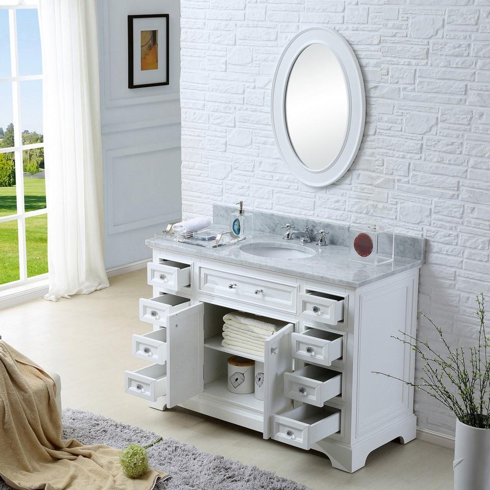 Derby 48" Solid White Single Sink Bathroom Vanity Only Vanity Water Creation 