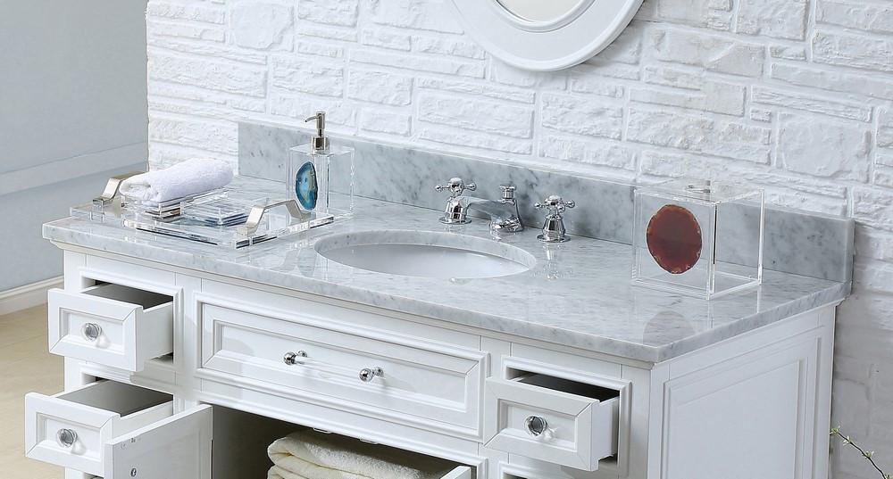 Derby 48" Solid White Single Sink Bathroom Vanity Only Vanity Water Creation 