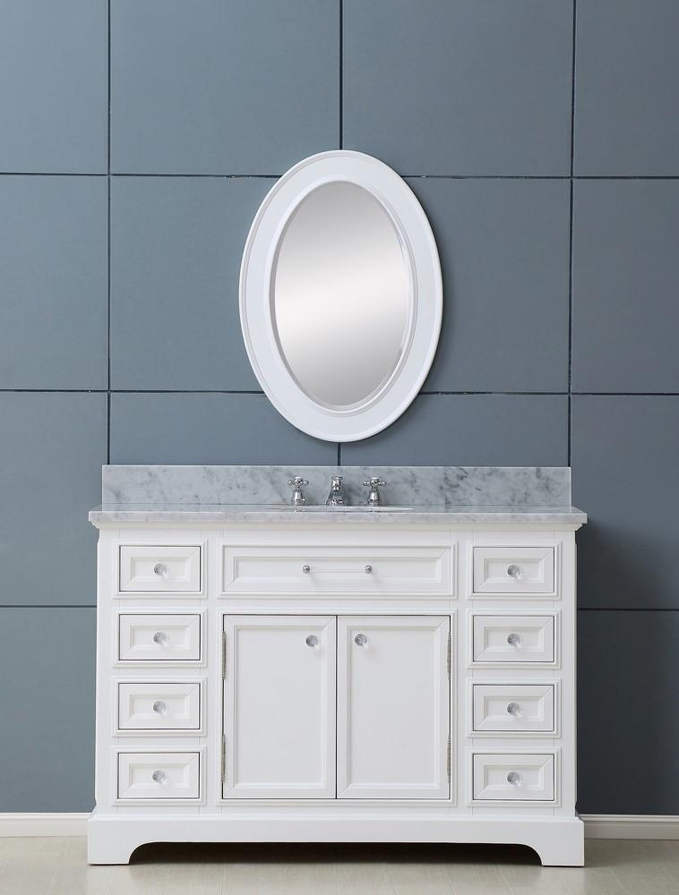 Derby 48" Solid White Single Sink Bathroom Vanity Only Vanity Water Creation 