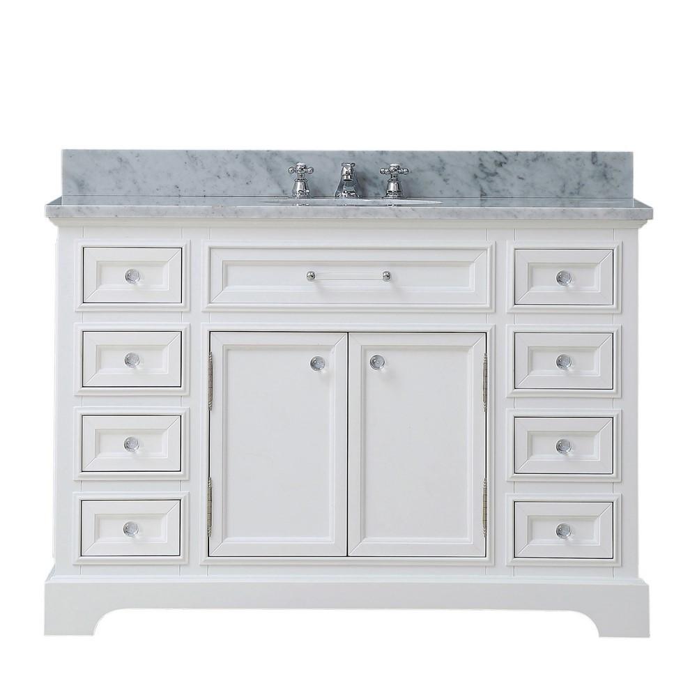 Derby 48" Solid White Single Sink Bathroom Vanity Only Vanity Water Creation 