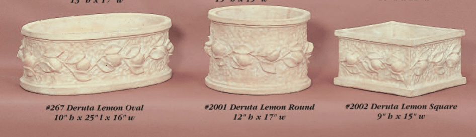 Deruta Lemon Cast Stone Outdoor Garden Planter Planter Tuscan 