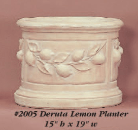 Deruta Lemon Cast Stone Outdoor Garden Planter Planter Tuscan 