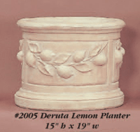 Thumbnail for Deruta Lemon Cast Stone Outdoor Garden Planter Planter Tuscan 