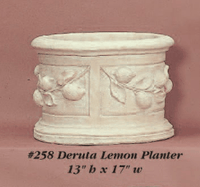 Thumbnail for Deruta Lemon Large Cast Stone Outdoor Garden Planter Planter Tuscan 