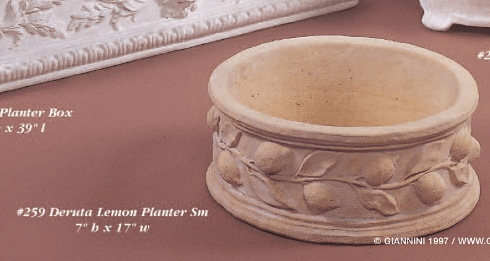 Deruta Lemon Planter Small Cast Stone Outdoor Garden Planter Planter Tuscan 