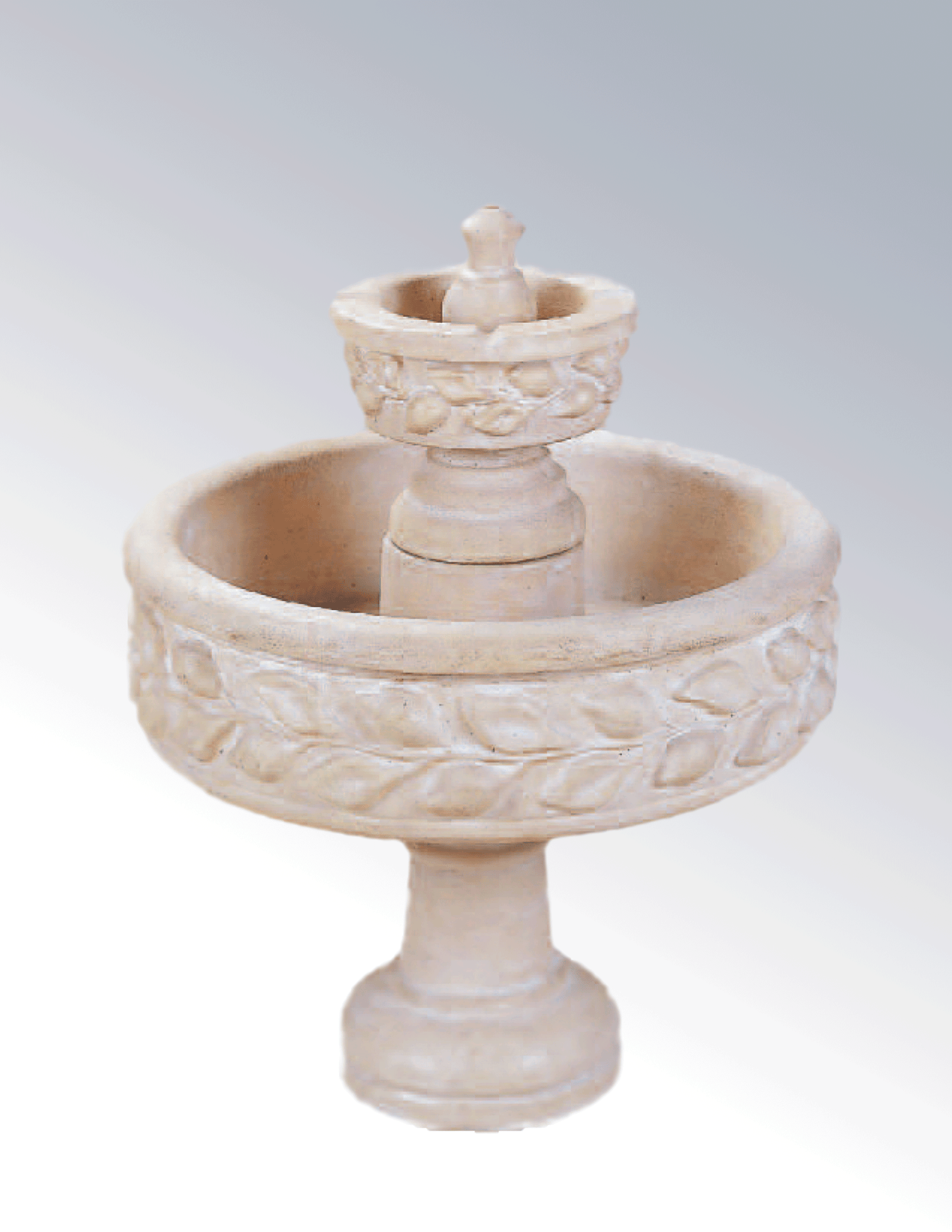 Deruta Two Tier Cast Stone Outdoor Garden Fountains Fountain Tuscan 