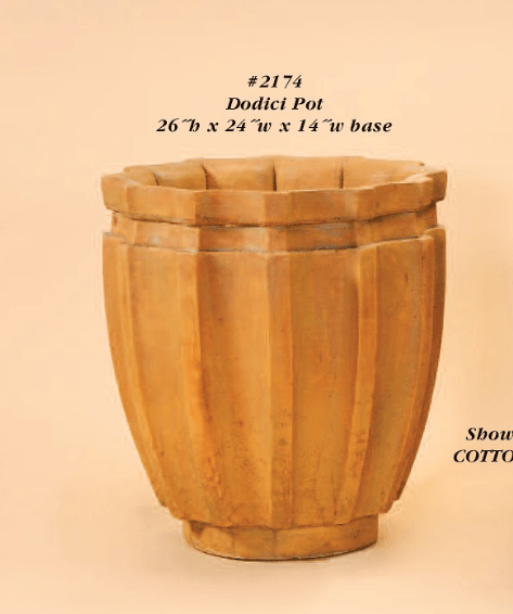 Dodici Pot Cast Stone Outdoor Garden Planter Planter Tuscan 