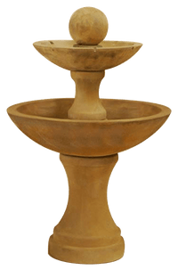 Thumbnail for Due Two Tier Outdoor Cast Stone Garden Fountain With Spillways Fountain Tuscan 