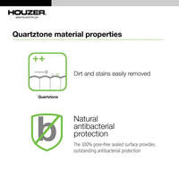 Thumbnail for Houzer E-100U CLOUD Quartztone Series Granite Dual Mount Bar/Prep Sink, White Kitchen Sink - Dual Mount Houzer 