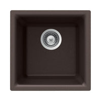 Thumbnail for Houzer E-100U MOCHA Quartztone Series Granite Dual Mount Bar/Prep Sink, Mocha Kitchen Sink - Dual Mount Houzer 