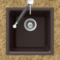 Thumbnail for Houzer E-100U MOCHA Quartztone Series Granite Dual Mount Bar/Prep Sink, Mocha Kitchen Sink - Dual Mount Houzer 