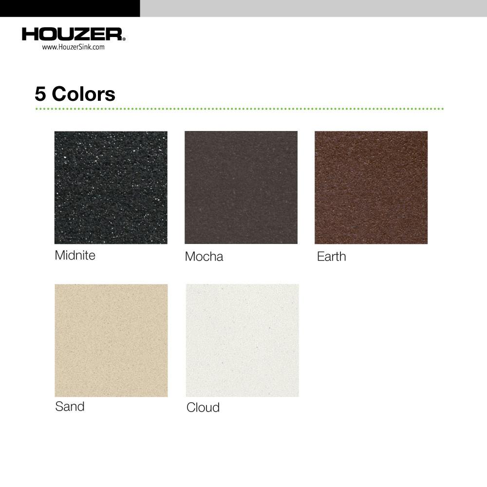 Houzer E-100U MOCHA Quartztone Series Granite Dual Mount Bar/Prep Sink, Mocha Kitchen Sink - Dual Mount Houzer 