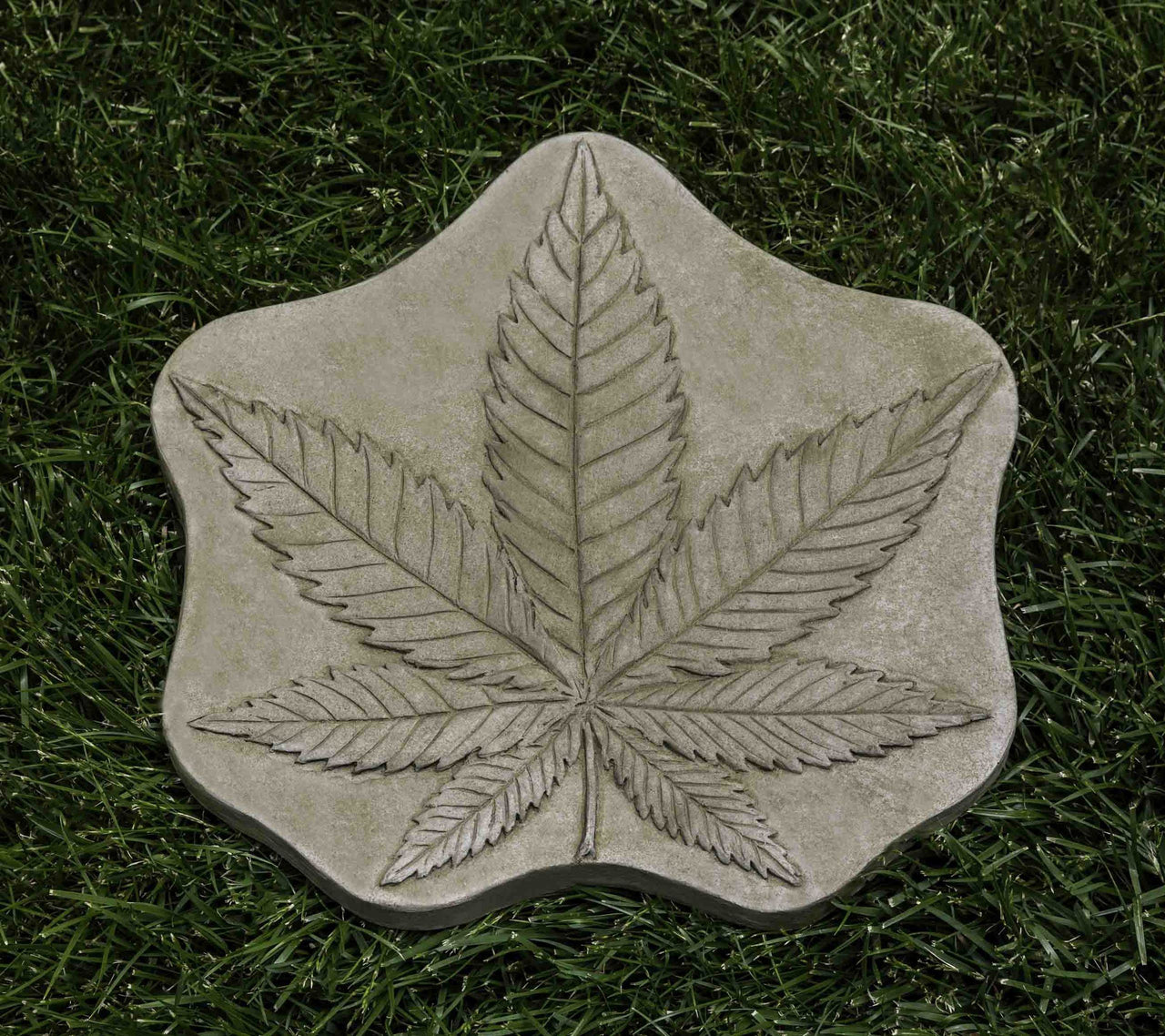 Campania International Cast Stone Cannabis Stepping Stone Stone Series Campania International 