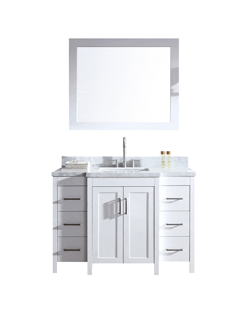ARIEL Hollandale 49" Single Sink Bathroom Vanity Set in White Vanity ARIEL 