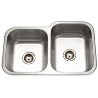 Thumbnail for Houzer Elite Series Undermount Stainless Steel 60/40 Double Bowl Kitchen Sink, Small bowl left Kitchen Sink - Undermount Houzer 