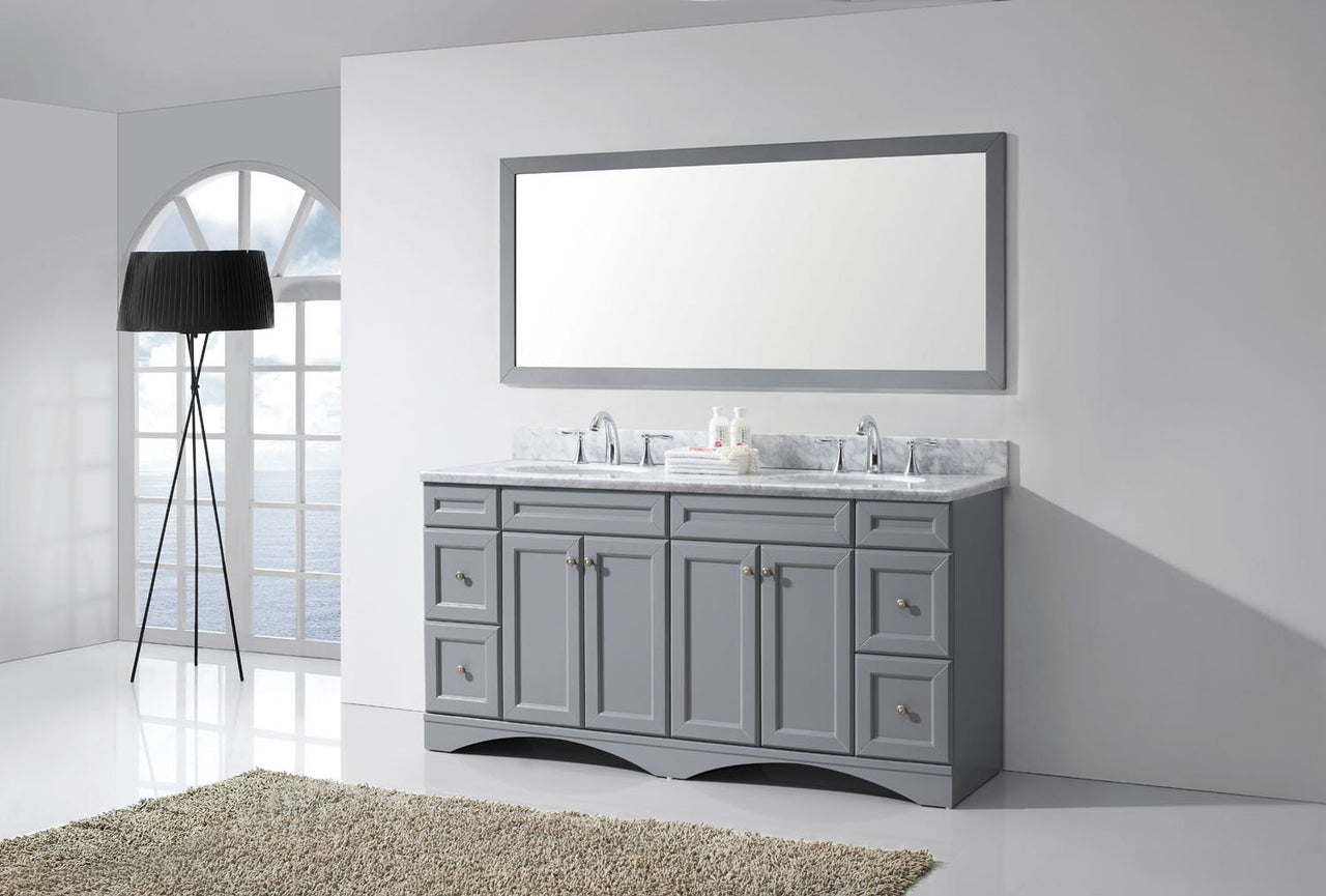 Virtu USA Talisa 72" Double Round Sink Grey Top Vanity in Grey with Mirror Vanity Virtu USA 