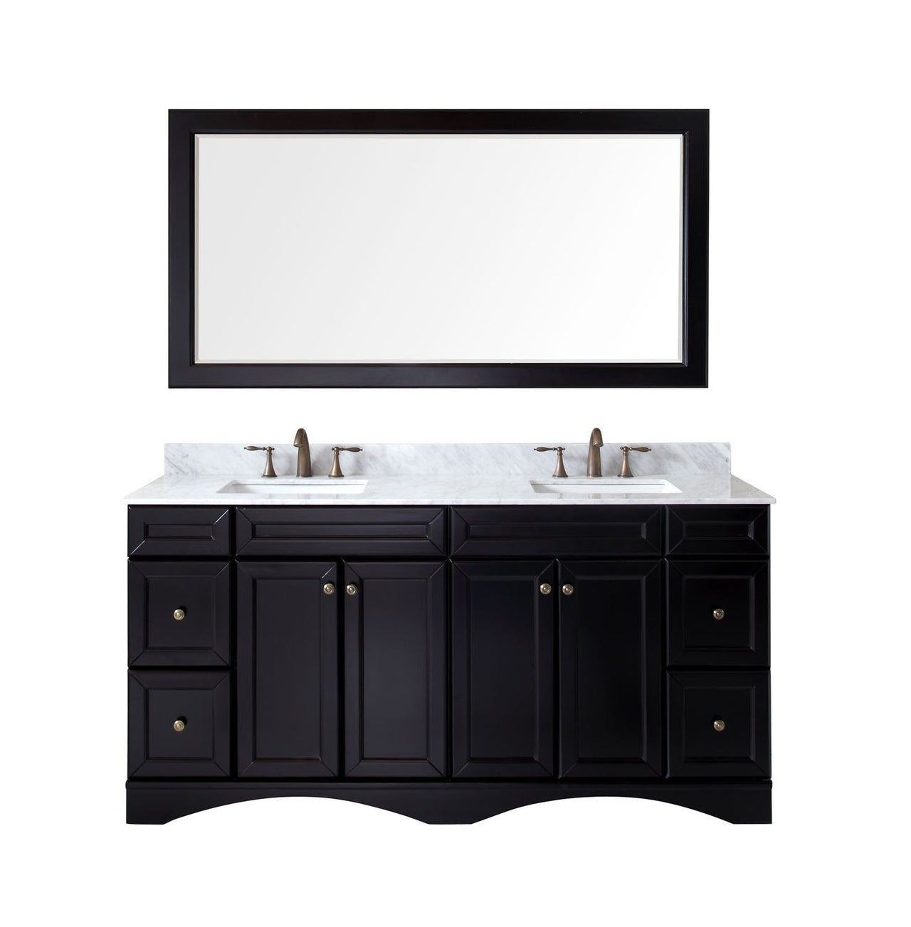 Virtu USA Talisa 72" Double Square Sink Espresso Top Vanity with Mirror Vanity Virtu USA 