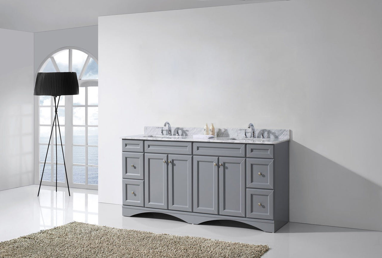 Virtu USA Talisa 72" Double Square Sink Grey Top Vanity in Grey Vanity Virtu USA 
