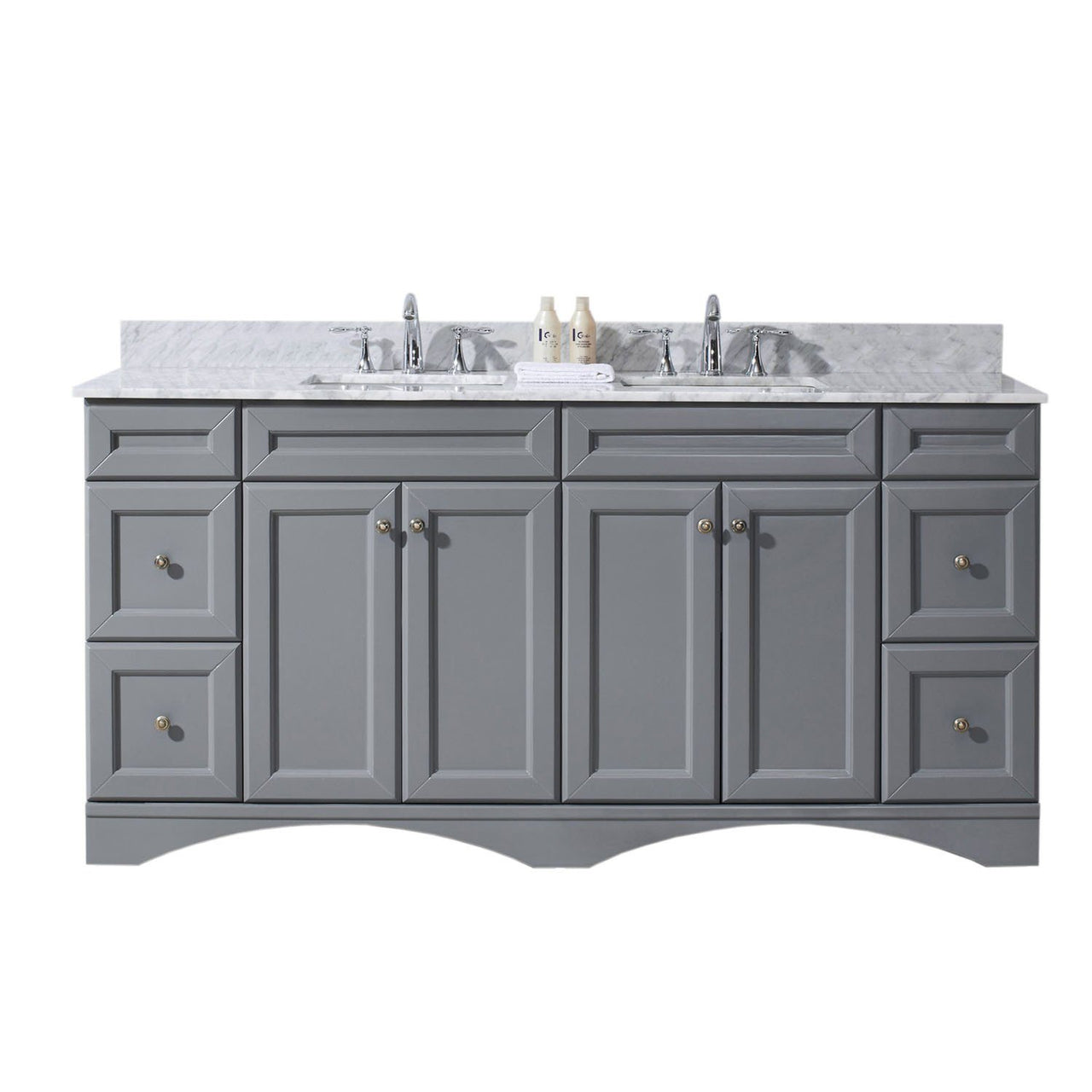 Virtu USA Talisa 72" Double Square Sink Grey Top Vanity in Grey Vanity Virtu USA 