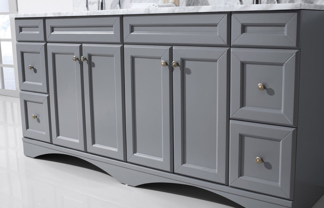 Virtu USA Talisa 72" Double Square Sink Grey Top Vanity in Grey with Mirror Vanity Virtu USA 