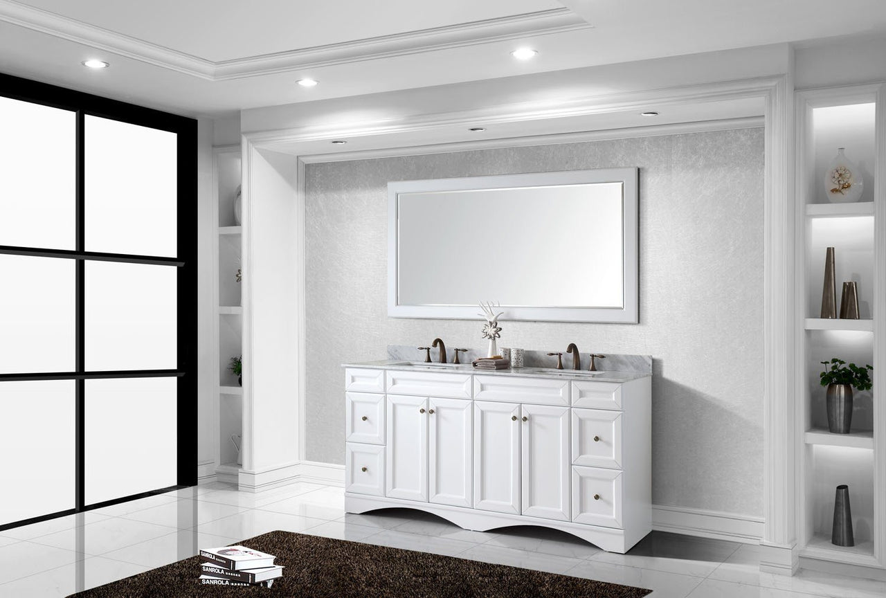 Virtu USA Talisa 72" Double Square Sink White Top Vanity in White with Mirror Vanity Virtu USA 