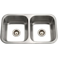 Thumbnail for Houzer Elite Series Undermount Stainless Steel 50/50 Double Bowl Kitchen Sink Kitchen Sink - Undermount Houzer 