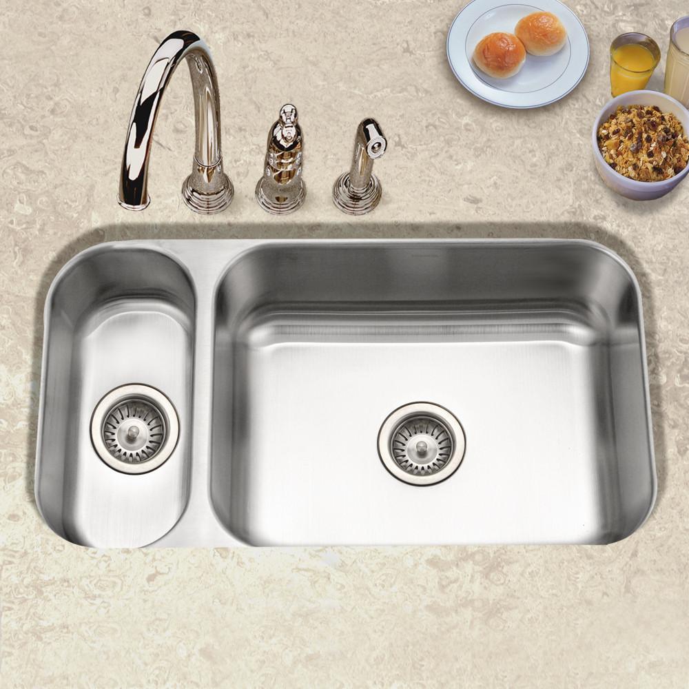 Houzer Elite Series Undermount Stainless Steel 70/30 Double Bowl Kitchen Sink Kitchen Sink - Undermount Houzer 