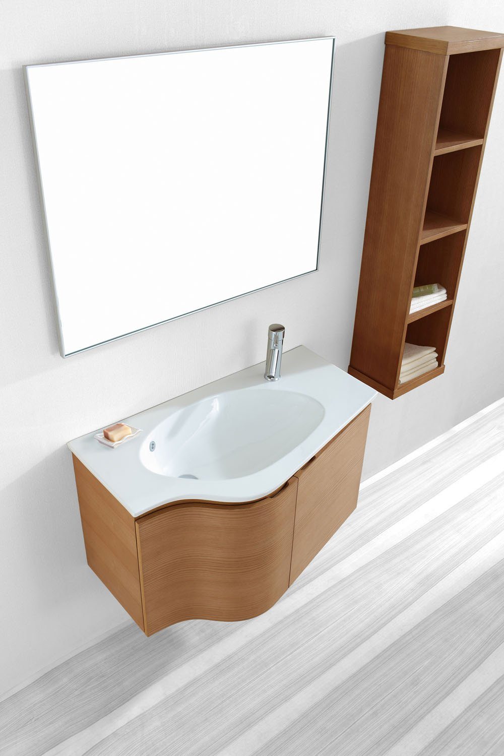 Virtu USA Roselle 36" Single Round Sink Chestnut Top Vanity with Mirror Vanity Virtu USA 