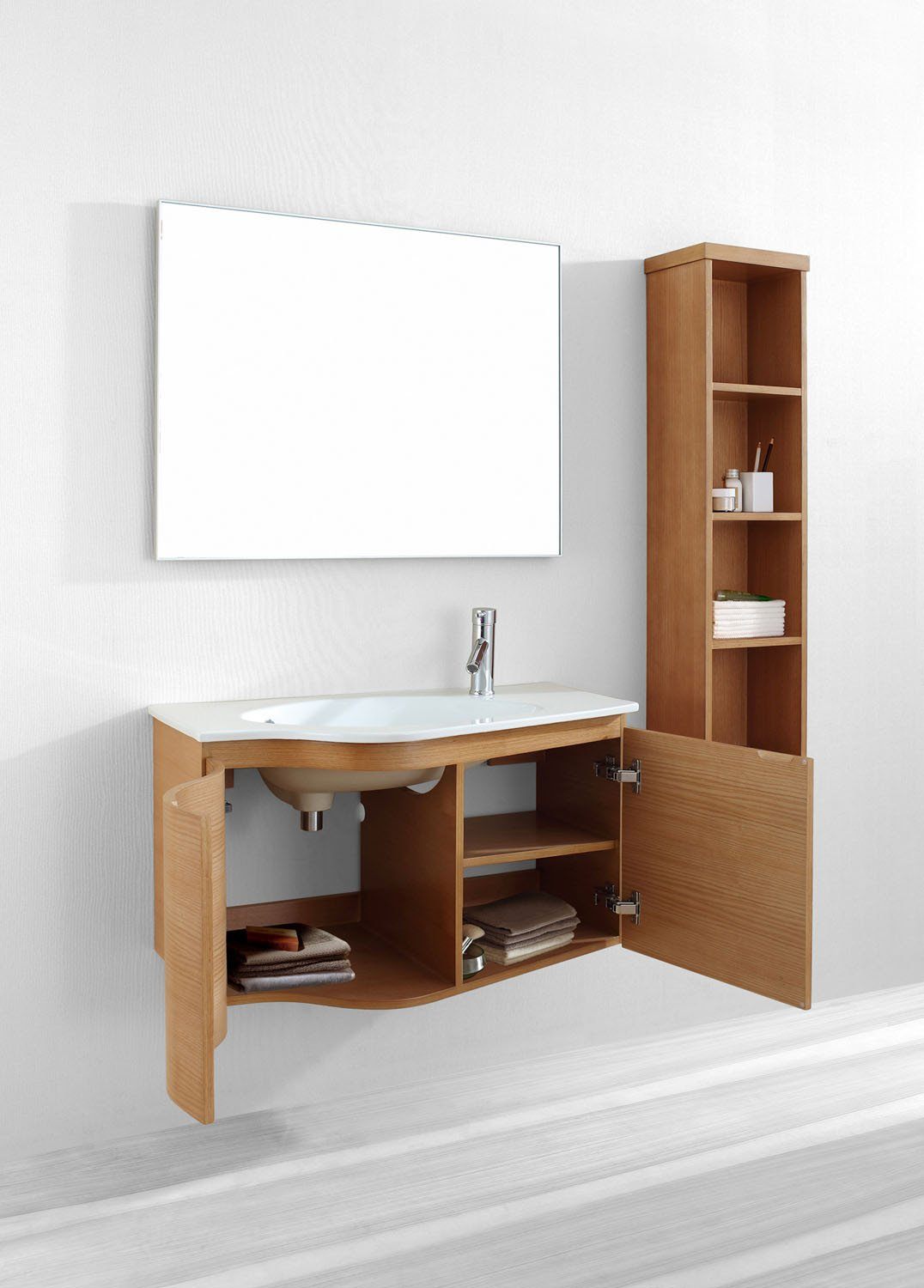 Virtu USA Roselle 36" Single Round Sink Chestnut Top Vanity with Mirror Vanity Virtu USA 