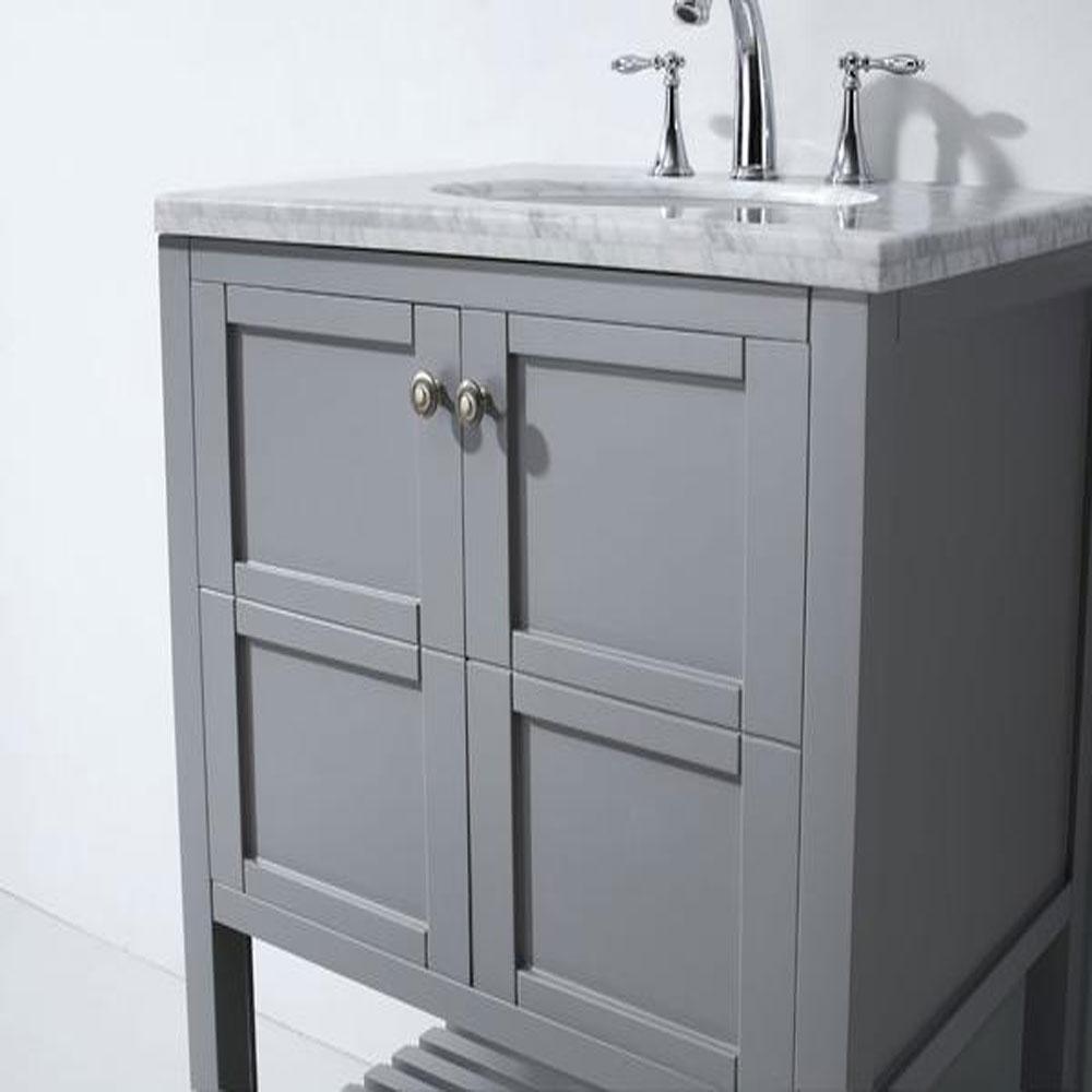 Virtu USA Winterfell 30" Single Round Sink Grey Top Vanity in Grey with Mirror Vanity Virtu USA 
