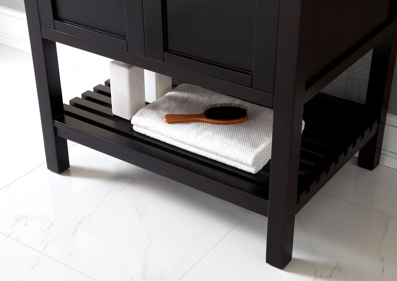Virtu USA Winterfell 30" Single Square Sink Espresso Top Vanity in Espresso with Mirror Vanity Virtu USA 