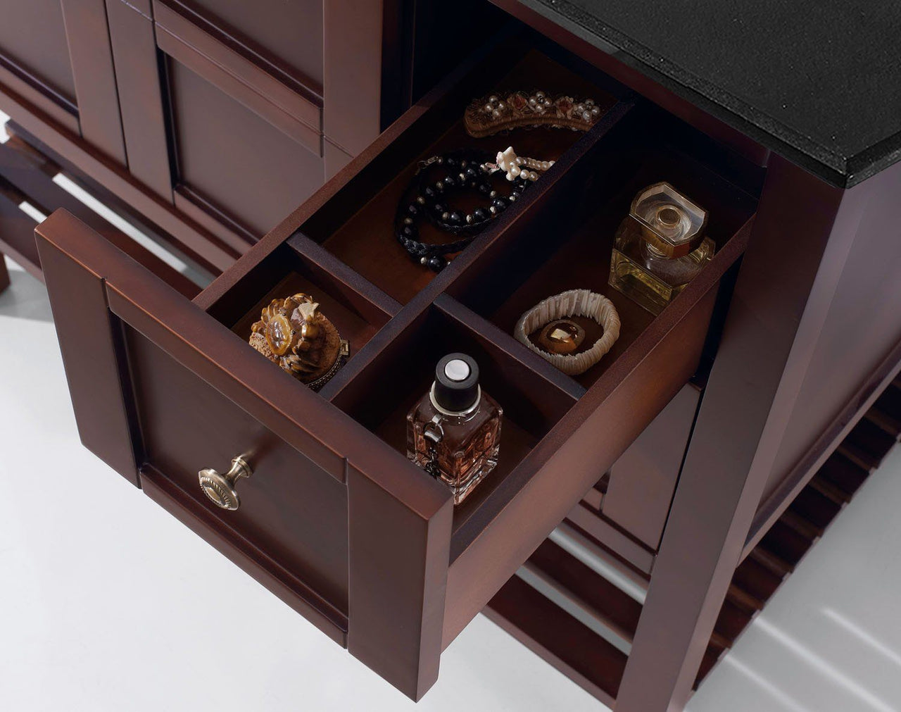 Virtu USA Winterfell 36" Single Square Sink Cherry Top Vanity in Cherry with Mirror Vanity Virtu USA 