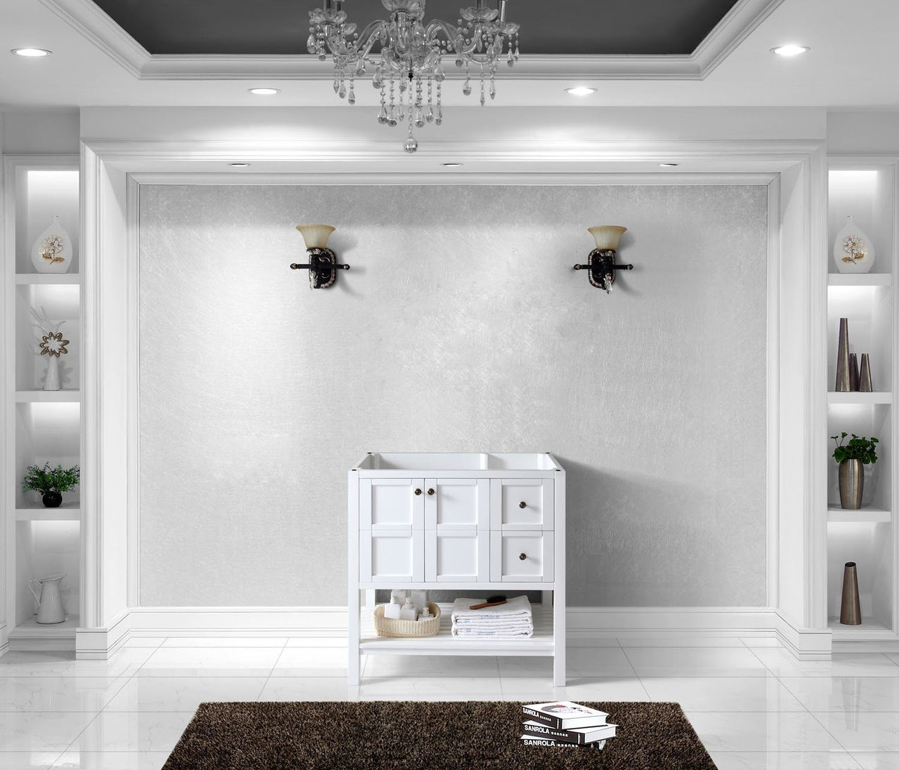 Virtu USA Winterfell 36" Cabinet Only in White Vanity Virtu USA 