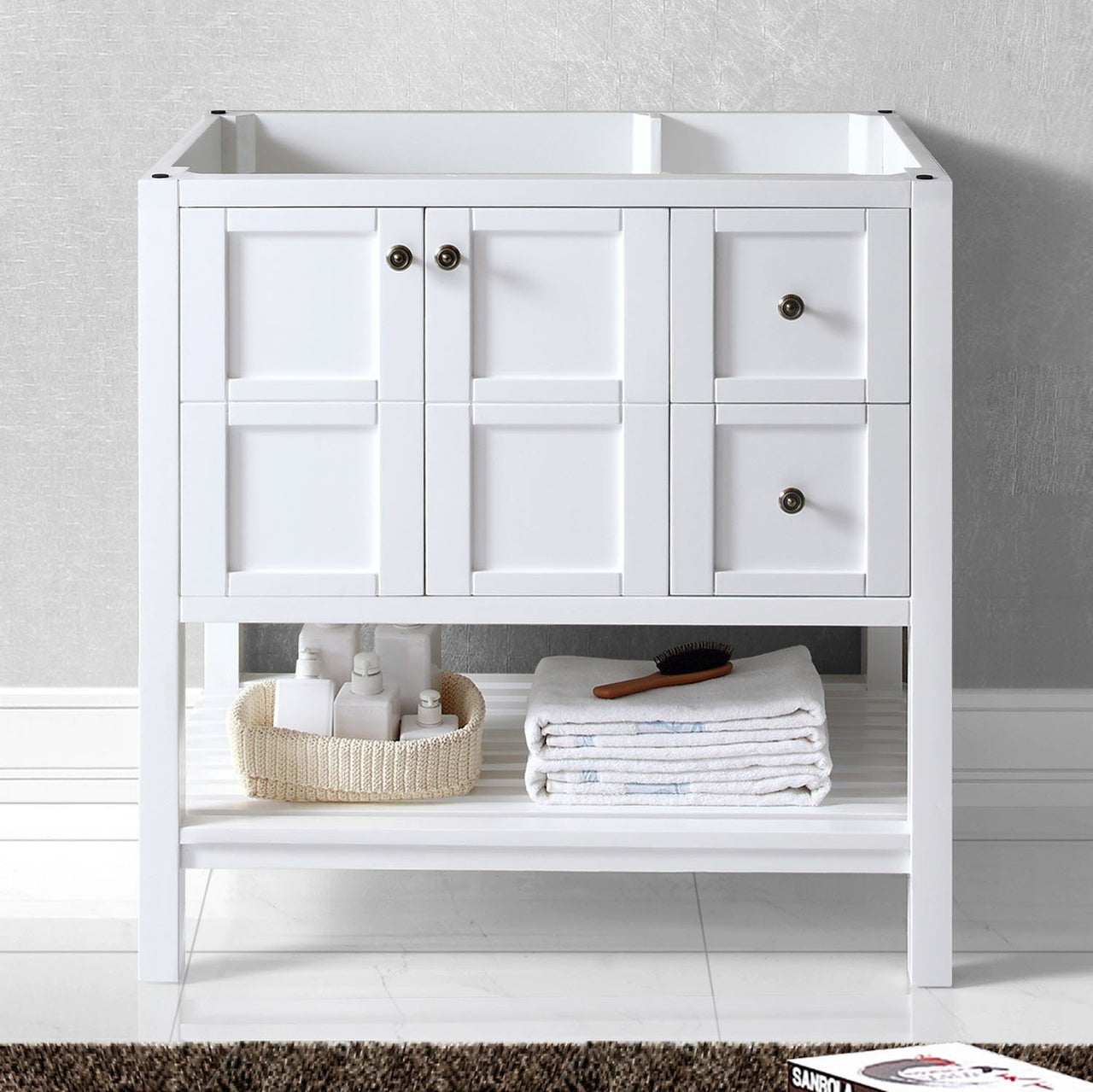 Virtu USA Winterfell 36" Cabinet Only in White Vanity Virtu USA 