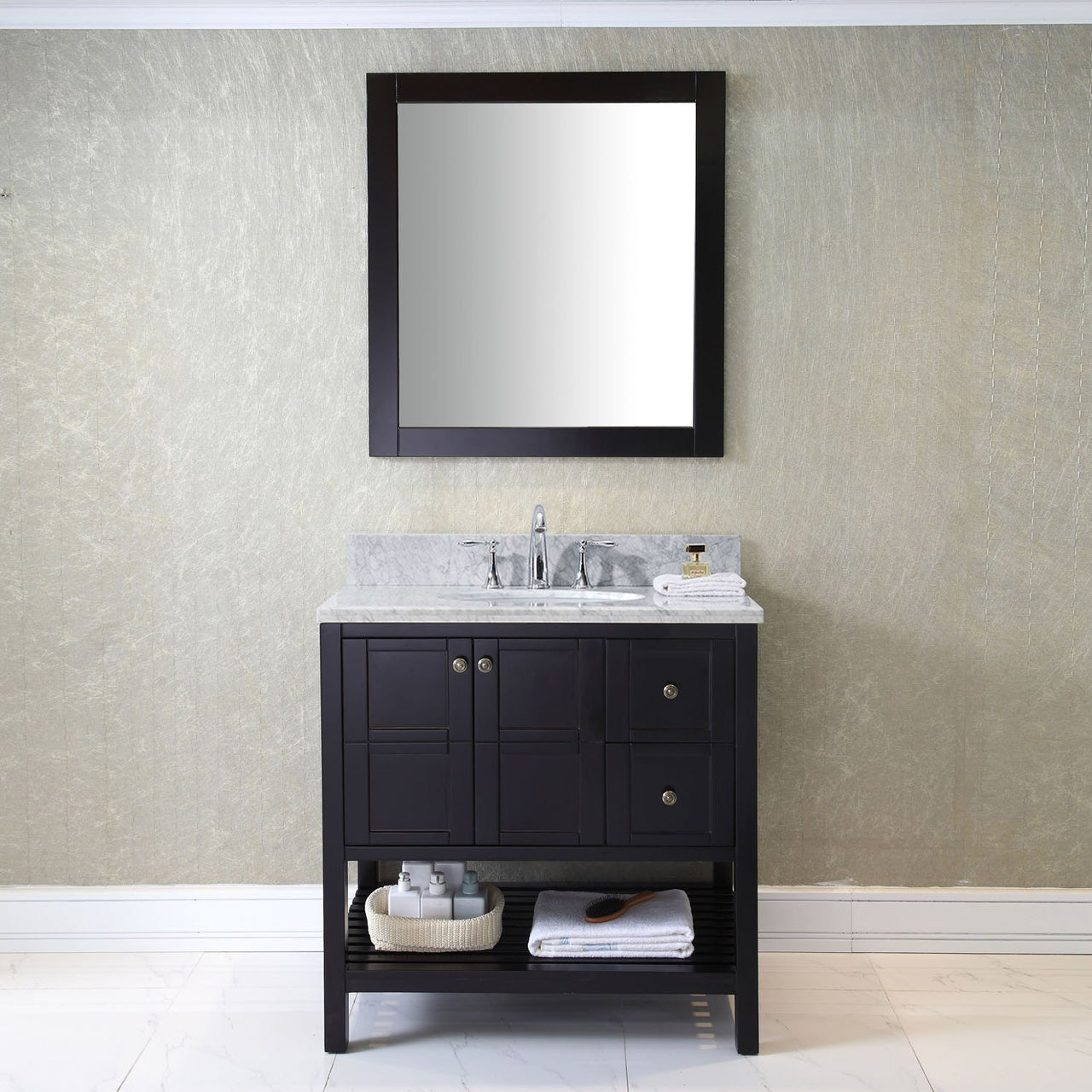 Virtu USA Winterfell 36" Single Round Sink Espresso Top Vanity Vanity Virtu USA 