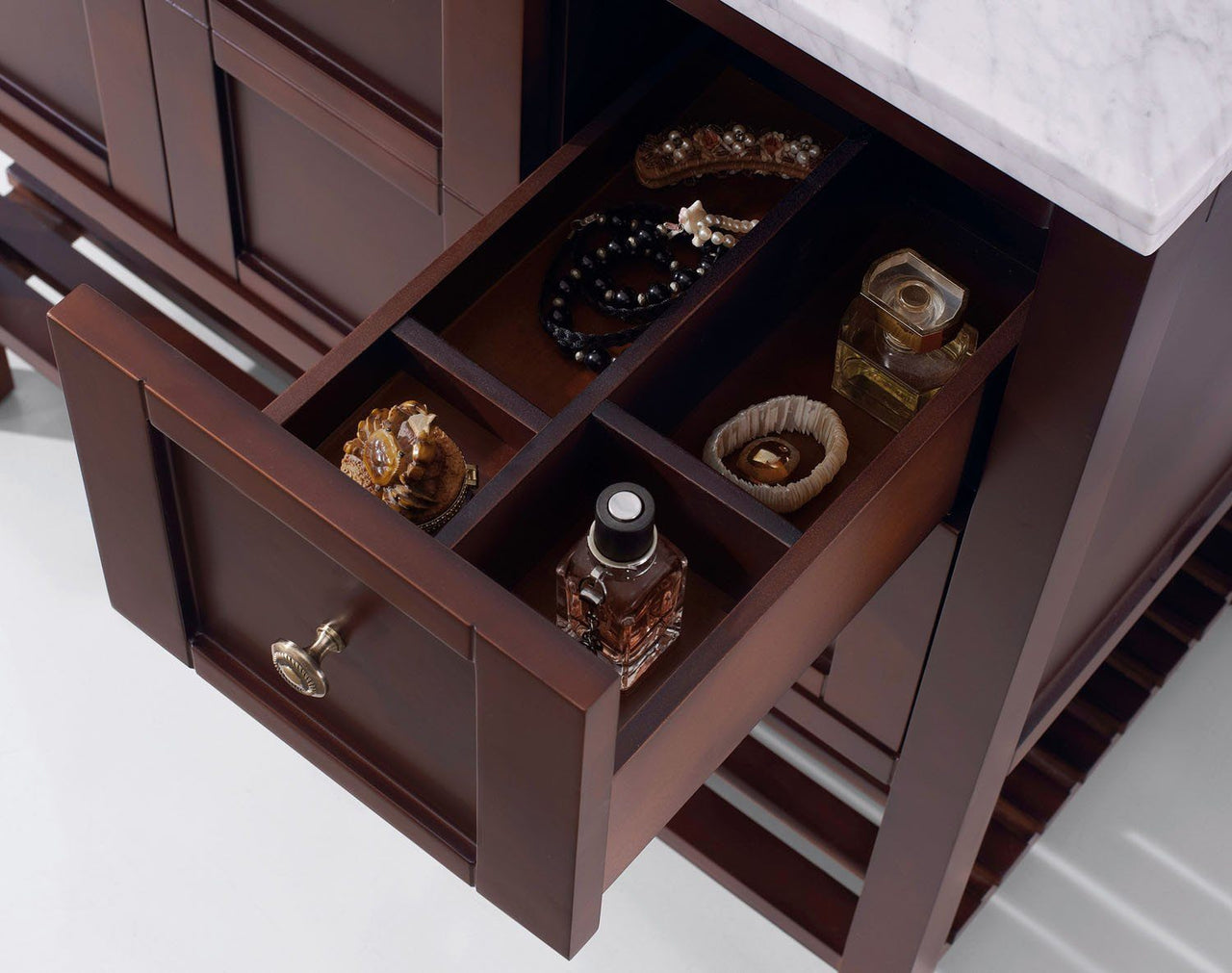 Virtu USA Winterfell 36" Single Square Sink Cherry Top Vanity in Cherry with Mirror Vanity Virtu USA 