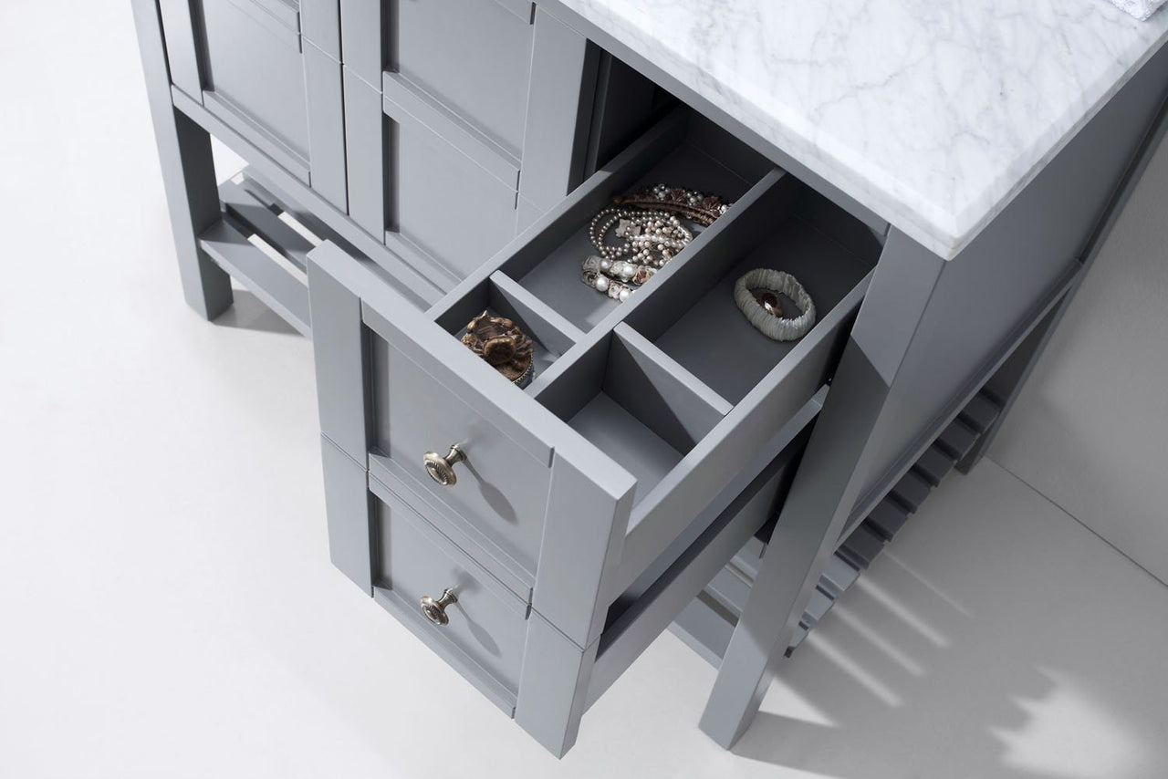 Virtu USA Winterfell 36" Single Square Sink Grey Top Vanity in Grey with Mirror Vanity Virtu USA 