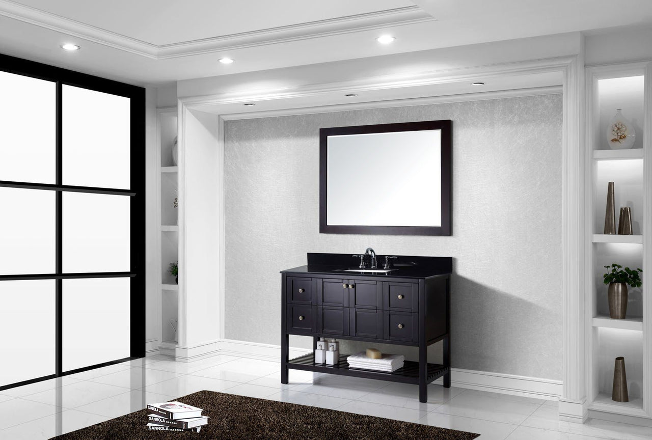 Virtu USA Winterfell 48" Single Square Sink Espresso Top Vanity in Espresso with Mirror Vanity Virtu USA 
